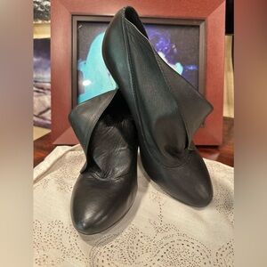 Coach Alexandria Black Soft Leather Booties High Heels Fold Cuff